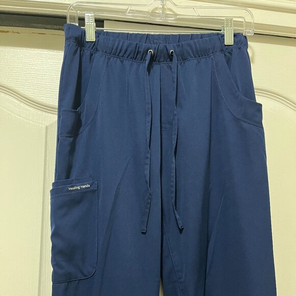 Navy Blue Healing Hands Scrub Bottoms - Picture 3 of 8